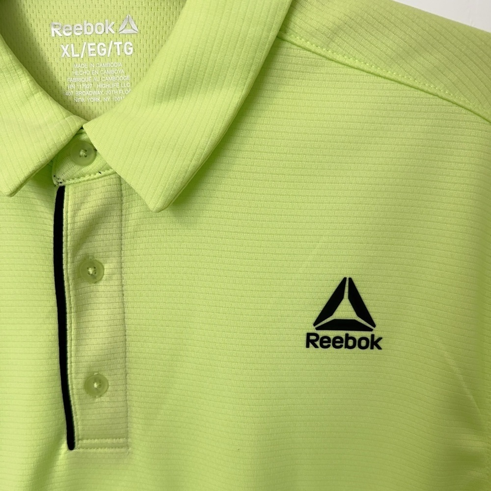 Reebok Men's Bright Lime Polo Shirt - Picture 7 of 10